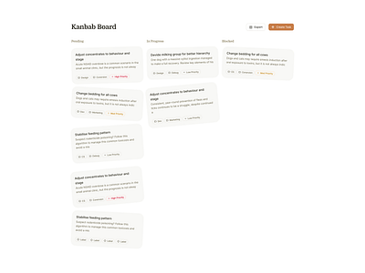 Kanban Board UI brown clean design figma framer kanban board minimal serif ui kit warm