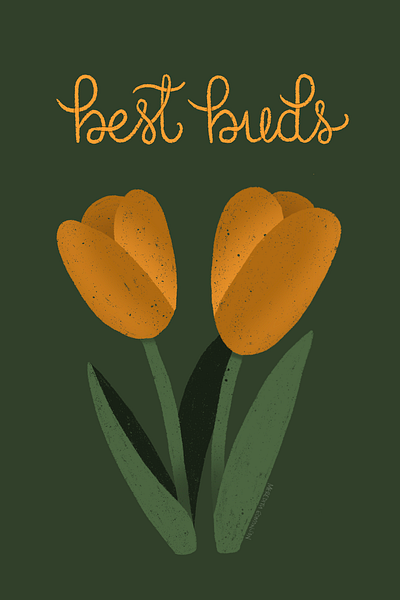 Peachtober 2024 Day 7: Bud illustration typography