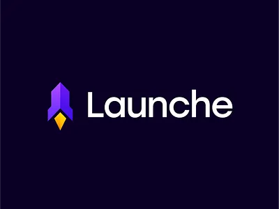 Launche | Rocket Logo abstract logo branding gradient logo it logo logo