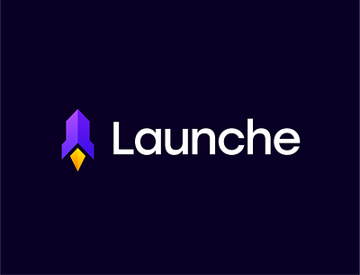 Launche | Rocket Logo abstract logo branding gradient logo it logo logo