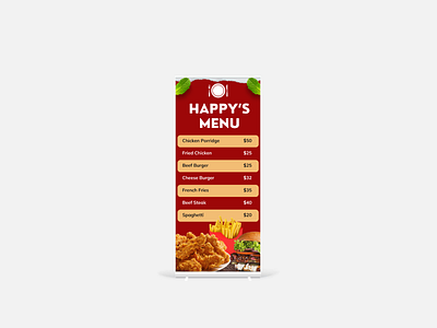 Food Menu Banner adobe photosop banner design food menu food menu banner graphic design menu banner