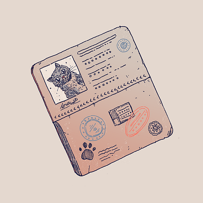 Inktober day 7: Passport art cartoon character cat character design drawing illustration inktober inktober 2024 passport