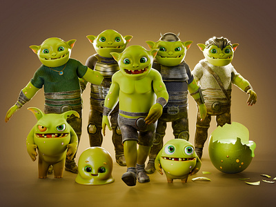 Goblin characters for the mobile game 3d 3d character b3d blender character gameart goblin unity