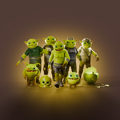 Goblin characters for the mobile game 3d 3d character b3d blender character gameart goblin unity