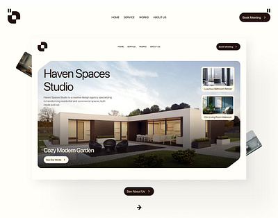 Haven Space - Creative Agency Web Design agency brand identity branding design figma graphic design illustration interior design landing page light mode logo minimalism mockup modern typography ui ux web web design website