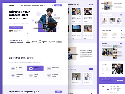 LearnFast E learning Company Landing Page e learning education landing page product design ui ux web design