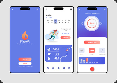 Fitness App UI Design app figma design fitness app ui uiux