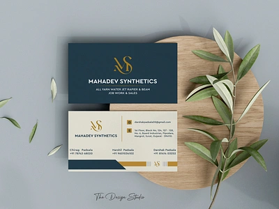 Elegant Business Card Design for Mahadev Synthetics brandidentity branding businesscard graphic design illustration logo typography ux visitngcarddesign