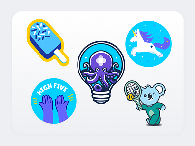 Merch, Stickers branding design icon illustration logo