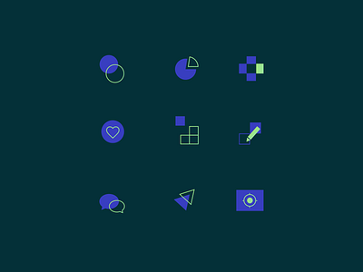 Icons apstract colorful geometricshape icons modern simple