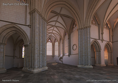 Virtual reconstruction of the Bayham Old Abbey. 3d virtual reconstruction