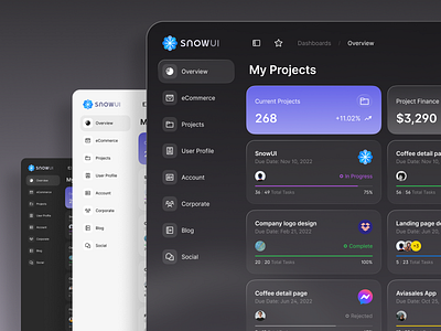 Project Management Page dashboard ui kit