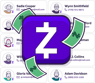 Zelle Contacts avatars illustration