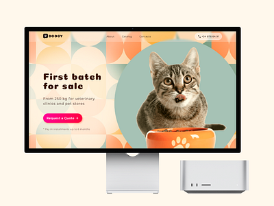 Landing for pet food/Web design animation cat design graphic design landing logo online shop pet pet food typography ui uiux design user interface design ux web design