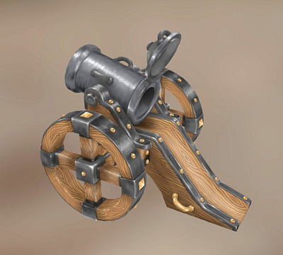 Low poly cannon 3d low poly