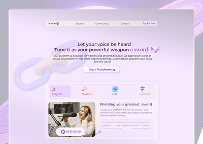 Landing page UI ui