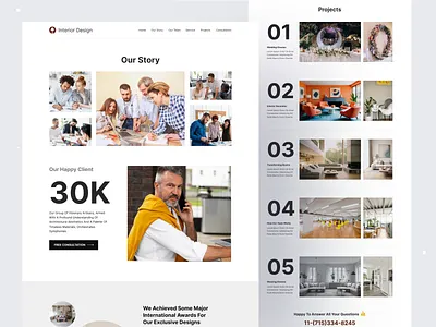 Interior Design Landing Page application architecture branding business design graphic design growth header illustration illustrations interior decorator interior design landing page saas trendy ui web web app web design website