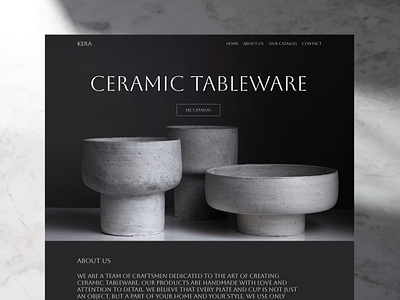 Ceramic tableware shop landing ceramics design landing ui web design