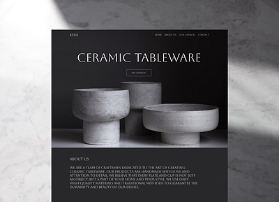 Ceramic tableware shop landing ceramics design landing ui web design