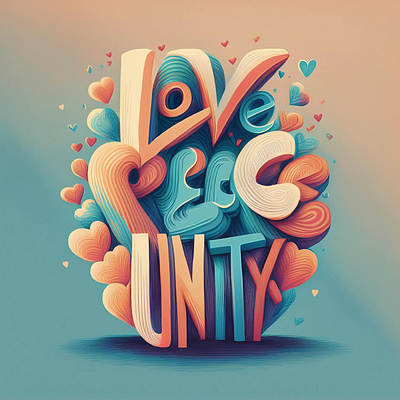 Love Peace and Unity african american ai artwork animation handlettering