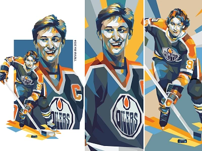 Wayne Gretzky athlete colorful design ice hockey athlete illustration inspirational portrait sport sport player sports vector vectorart