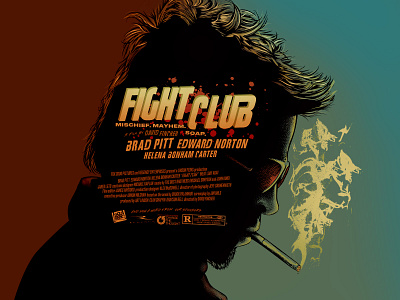 Fight Club Alternative Film Poster alternative film poster brad pitt brand branding changethethought christopher cox design fight club film poster graphic design illustration logo movie poster screen print typography vector vector art