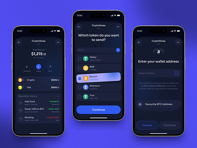 Crypto Exchange - Mobile app banking app blockchain app coinbase crypto app crypto banking crypto currency crypto exchange crypto exchange app crypto wallet app exchange finance app fintech app homieslab mobile app money transfer saas startup swap ui ux wallet app