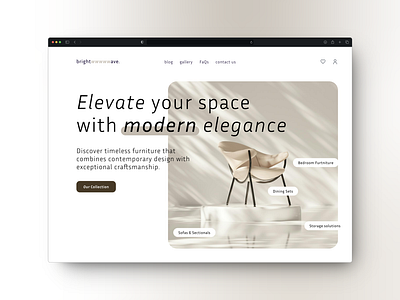 brightwwwwwave. aesthetic design aesthetics brightwave brown button design design elegance furniture furniture website design home page home page design landing page landing page design minimalist design modern modern design ui design ux design website design