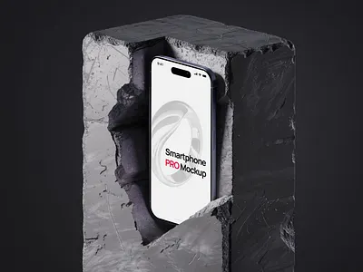 Smartphone Mockup - Concrete Block brand branding graphic iphone minimal mockup phone shmartphone showcase template