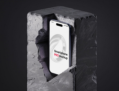 Smartphone Mockup - Concrete Block brand branding graphic iphone minimal mockup phone shmartphone showcase template