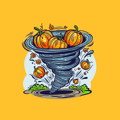 Stormy with a chance of pumpkins autumn cartoon chucking design digital drawing drawing fall funnel hand drawn illustration illustration art illustrator pumpkin pumpkins seasonal storm stormy tornado twister weather