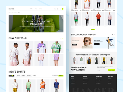 Hanger E-commerce Fashion Web cloth store clothing e commerce design ecommerce shop fashion fashion brand fashion website landing page marketplace product cart shopify shopify template shopping shopping app ui ux web design website