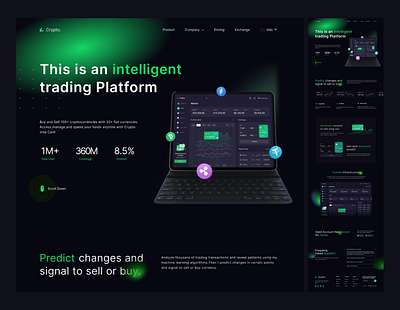 Trading website crypto dark site trading ui ui design uiux web website