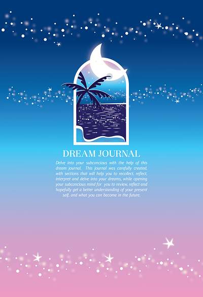 Dream Journal Cover Illustration book cover graphic design illustration typography vector drawing