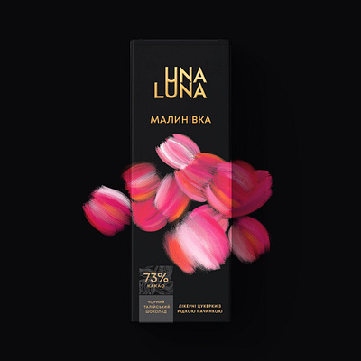 UNA LUNA. Liqueur chocolate collection. Packaging design alcoholic confection art branding candies packaging chocolate packaging graphic design logo logo candies packaging design