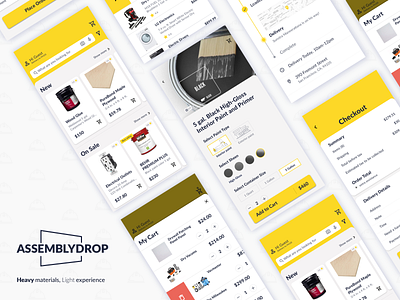 AssemblyDrop app branding concept design mobile product design shopping ui ux