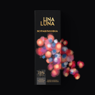 UNA LUNA. Liqueur chocolate collection. Packaging design alcohol candies branding chocolate candies chocolate packaging graphic design logo package