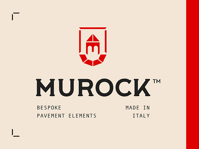 Murock brand emblem frame head industry knight logo modern pavement power retro road rock shield solid strong symbol