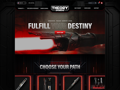 Theory Sabers, Star Wars fan light sabers design e commerce film light movie saber sabers star wars