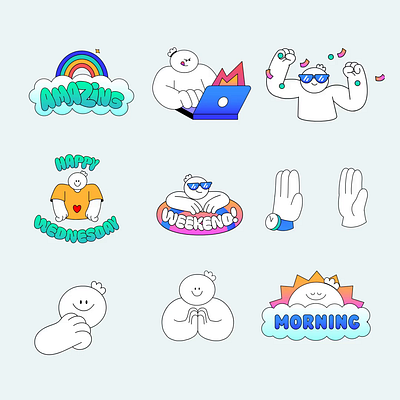 Giphy Stickers amazing animation character gif haha happy weekend illustration laugh monday morning need coffee new post new work relief render thelittlelabs thumbs up waiting welcome you rock