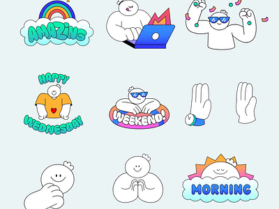 Giphy Stickers amazing animation character gif haha happy weekend illustration laugh monday morning need coffee new post new work relief render thelittlelabs thumbs up waiting welcome you rock