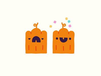 two pumpkins afterefeects animation branding candies cute design donerbrick faces flatdesign funny graphic design halloween illustration jumping kawai loop mascot pumpkin tasty yummi