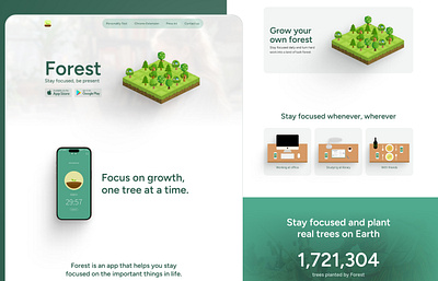 Forest App branding figma forest framer landing page ui uxui webdesign website