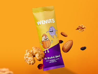 WENUTS fun healthy snacks art direction brand design branding characters dirección de arte diseño de empaques diseño de personajes diseño gráfico empaques foodie graphic design identidad visual illustration logotipo logotype mockups packaging personajes photoshop visual identity