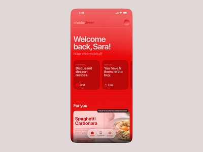 Recipe app concept with an AI chat app design design mobile app mobile app design recipe app design ui uiux ux