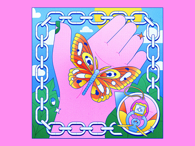 Peachtober24: Pixel 90s bugs butterfly colorful design digital art digital illustration flat hand illustration illustrator insects landscape nature outside tamagotchi texture vector vibrant art y2k aesthetic