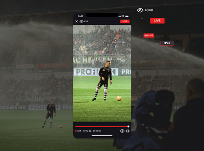 Dolby – Live/VOD Streaming Player App creative direction hls icons mobile app product design real time streaming record streaming streaming app uiux video player visual design vod