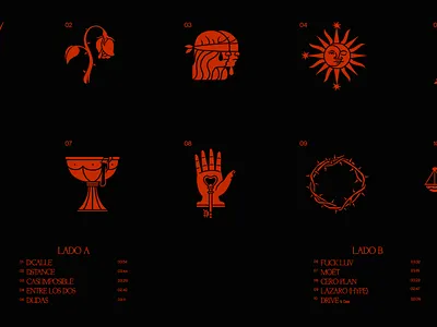 Lázaro Icons art direction badge branding graphic design icon illustration logo music