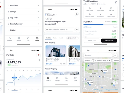 Apartment Investment Mobile App - Full Screen agent airbnb apartment app design house invest investment investment flow investment property app investor ios product design property property app property invest real estate agent real estate investment stock market ui ux