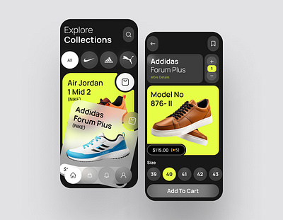 Shoes App Design Concept app design 2024 best design 2024 creative design eccomerce app shoe top design trend2024